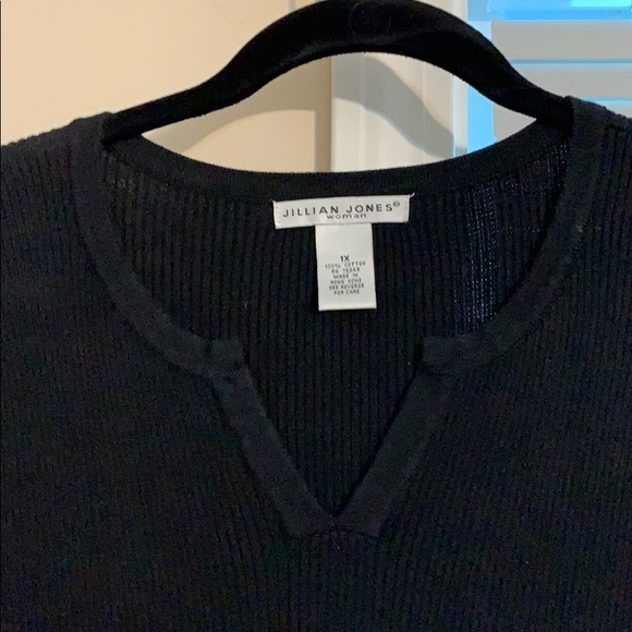 Black short sleeve sweater sz 1x Jillian Jones - Picture 2 of 5